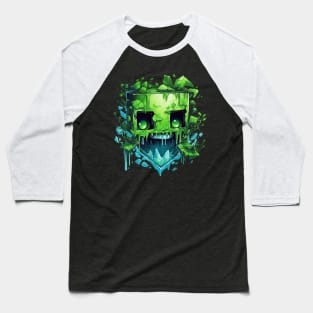 Minecraft Creeper Voxel Monster Character Baseball T-Shirt